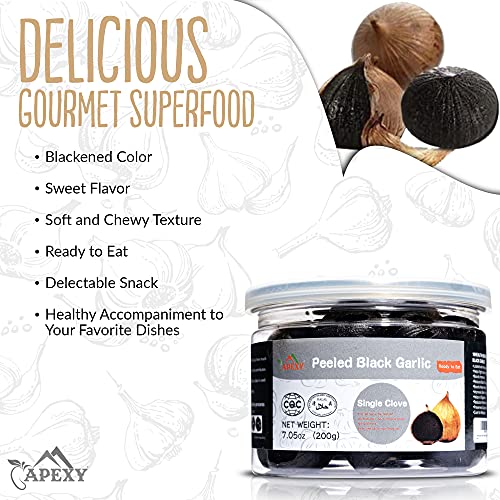 Apexy - Whole Black Garlic - Fermented For 90 Days - Naturally A