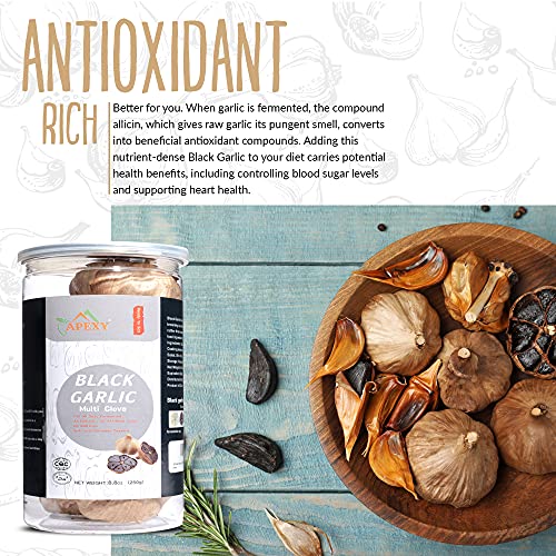 Apexy - Whole Black Multi Clove Garlic - Fermented For 90 Days -