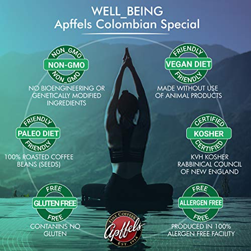 Apffels Colombian Ground Coffee - Medium Roast, Box Of 18 Packet