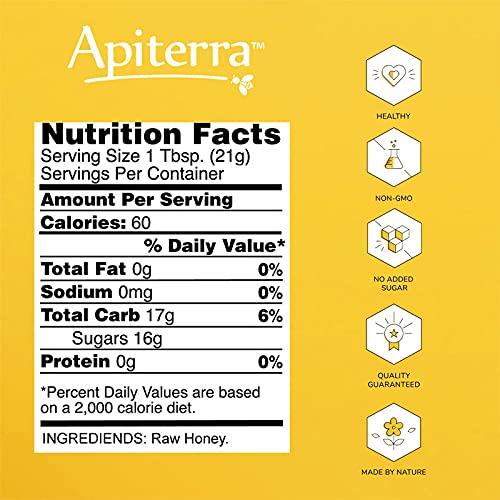 Apiterra - Raw Honey Bulk, 100% Pure And Natural Wildflower Raw