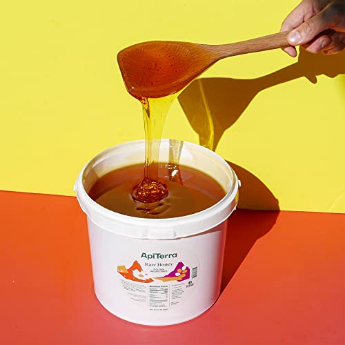 Apiterra - Raw Golden Wildflower Honey, Pure & Unfiltered, 22 lbs