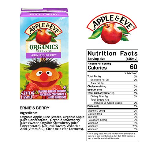 Apple &Amp; Eve Sesame Street Organics Juice Box 32 Count Variety