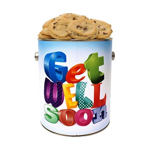 Get Well Soon Gallon Cookie Tin- Chocolate Chip Fresh Baked Cook