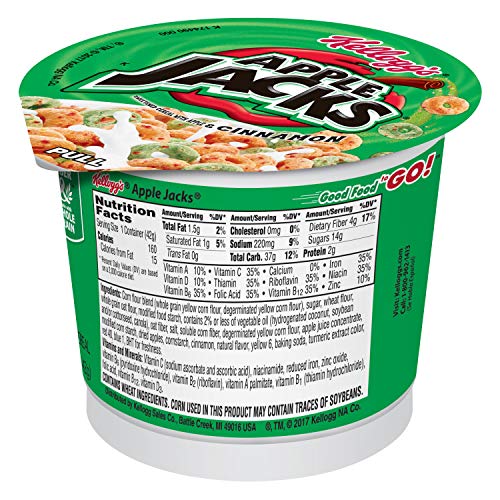 Kellogg’S Apple Jacks, Breakfast Cereal In A Cup, Bulk Size, 12