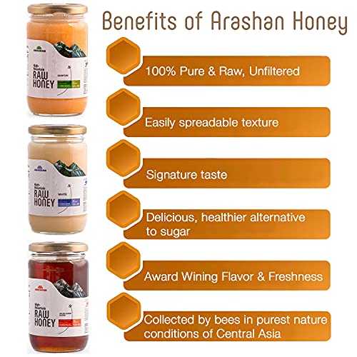 Worlds Finest 100% Pure Raw Unfiltered Honey 3-Pack Variety In