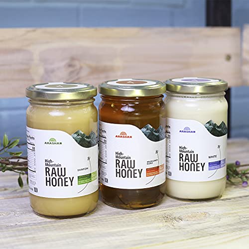 Worlds Finest 100% Pure Raw Unfiltered Honey 3-Pack Variety In