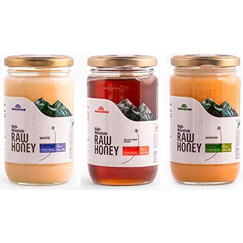 Worlds Finest 100% Pure Raw Unfiltered Honey 3-Pack Variety In