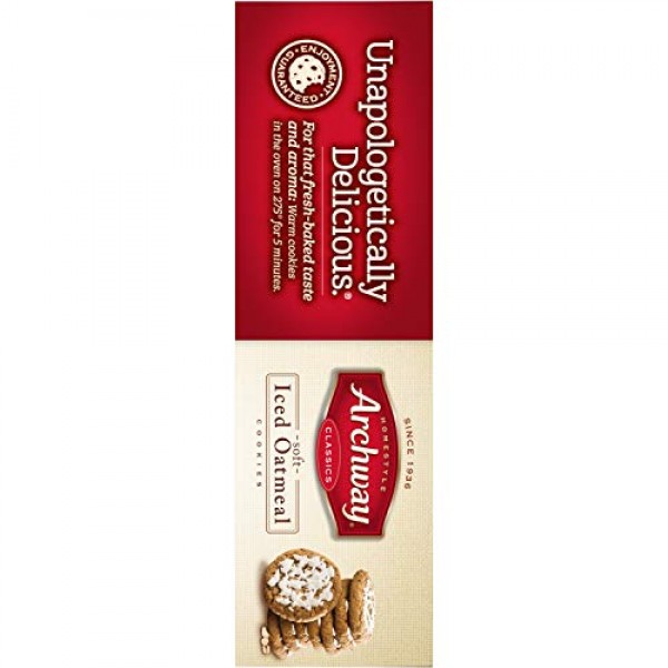 Archway Cookies, Soft Iced Oatmeal Cookies, 9.25 Oz Pack of 9