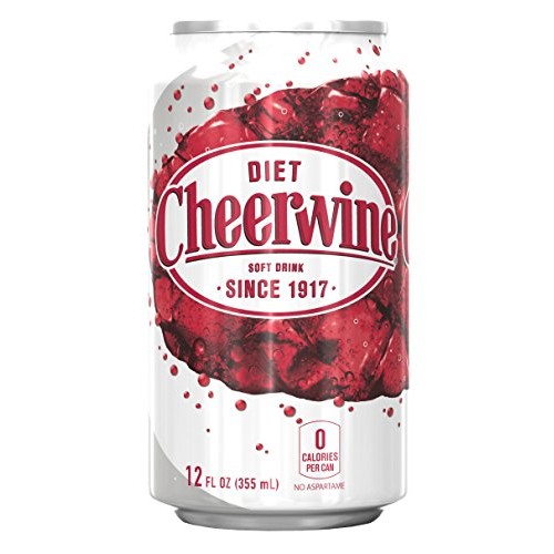Cheerwine Diet Cherry Soda Soft Drink, 12 Oz 12 Pack