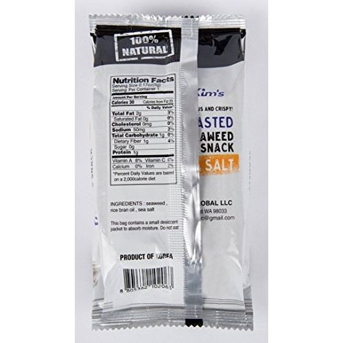 Kims Roasted Seaweed Nori Snacks, Sea Salt 16 Packs. Usa Ve