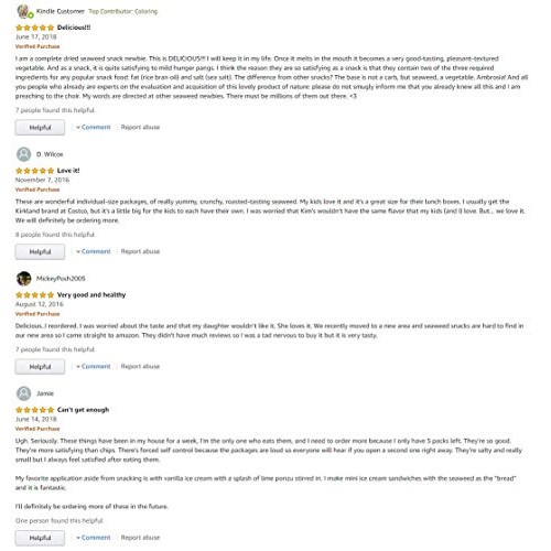 Kims Roasted Seaweed Nori Snacks, Sea Salt 16 Packs. Usa Ve