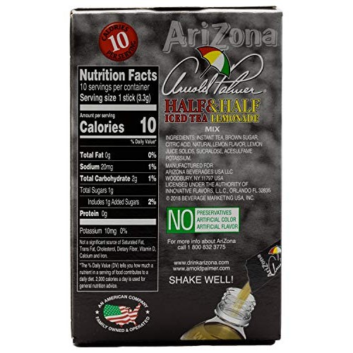 Arizona Arnold Palmer Half Lemonade Half Iced Tea Stix, 10 Count