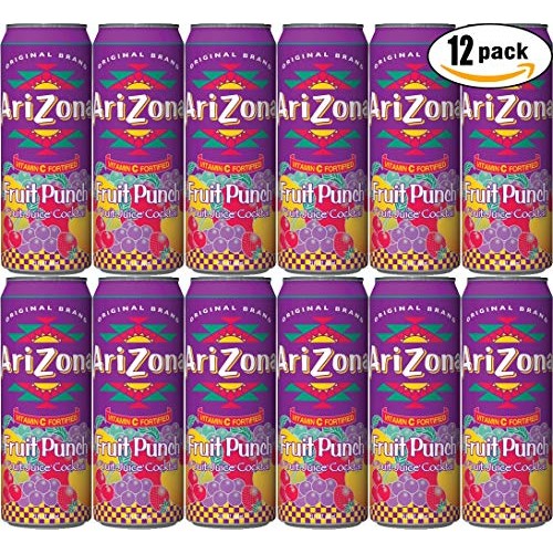 Arizona Fruit Juice Cocktail Fruit Punch 23 Oz 12 Pack