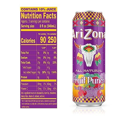 AriZona Fruit Punch - Big Can, 22 Fl Oz Pack of 24