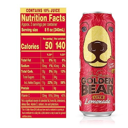 AriZona Golden Bear Strawberry Lemonade - Big Can, 22 Fl Oz Pac...