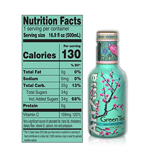 AriZona Green Tea, 16.9 Fl Oz Pack Of 20