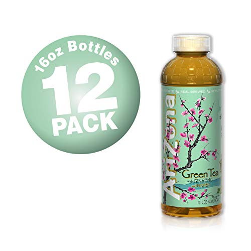 Arizona Green Tea with Ginseng and Honey, 16 Fl Oz Pack of 12
