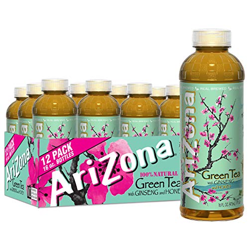 Arizona Green Tea with Ginseng and Honey, 16 Fl Oz Pack of 12