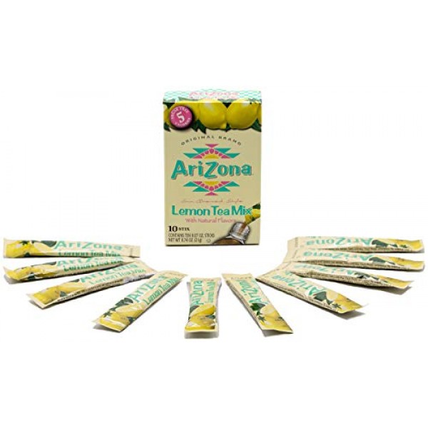 Arizona Lemon Iced Tea Stix Sugar Free, 10 Count Per Box Pack O