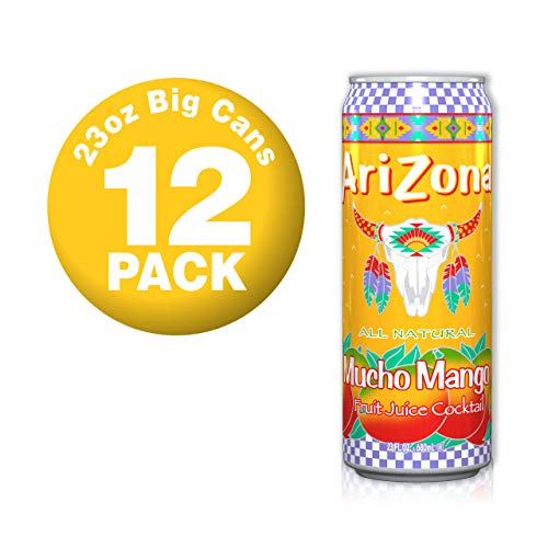 Arizona Mucho Mango Drink Big Can, 23 Fl Oz Pack of 12