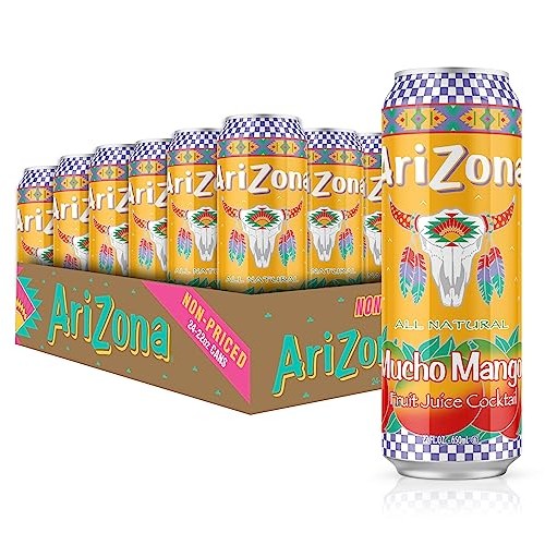 AriZona Mucho Mango Juice Cocktail - Big Can, 22 Fl Oz Pack of 24