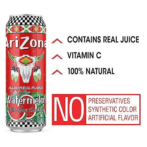 AriZona Watermelon Juice Cocktail - Big Can, 22 Fl Oz Pack of 24