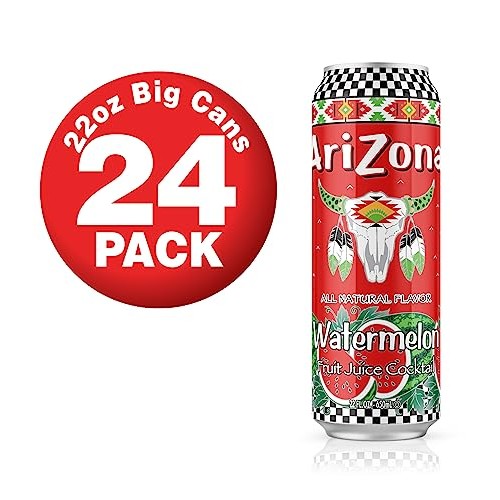 AriZona Watermelon Juice Cocktail - Big Can, 22 Fl Oz Pack of 24