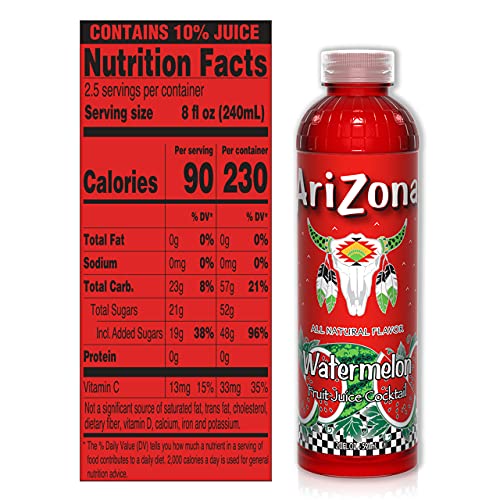 AriZona Watermelon Juice Drink, 20 Fl Oz Pack of 24