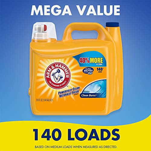 Arm &Amp; Hammer Laundry Detergent Liquid He, Clean Burst, 210 Ounce