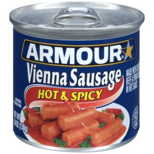 Armour Star Vienna Sausage, Hot & Spicy, 4.6 Ounce Pack of 6