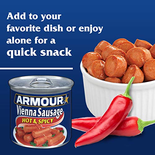 Armour Star Vienna Sausage, Hot &Amp; Spicy Flavored, Canned Sausage