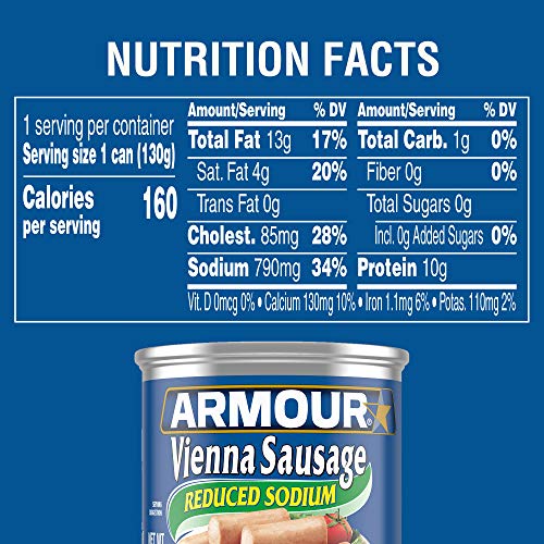 Armour Star Vienna Sausage, Reduced Sodium, 4.6 oz