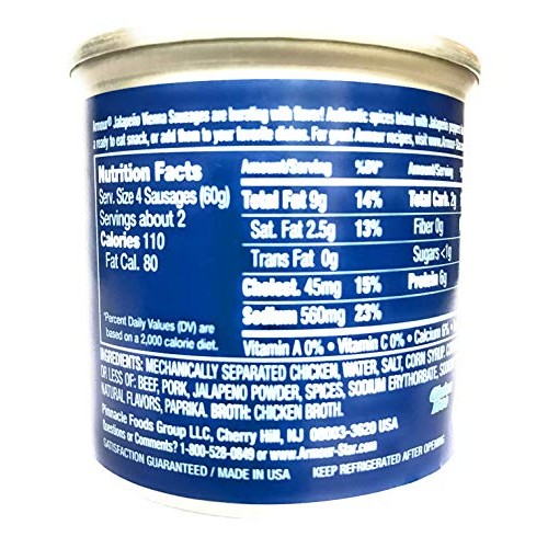 Armour Vienna Sausage Jalapeno 4.75 Oz Pack of 6