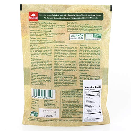 Organic Gluten Free Brown Rice With Lentils And Rosemary, Organi