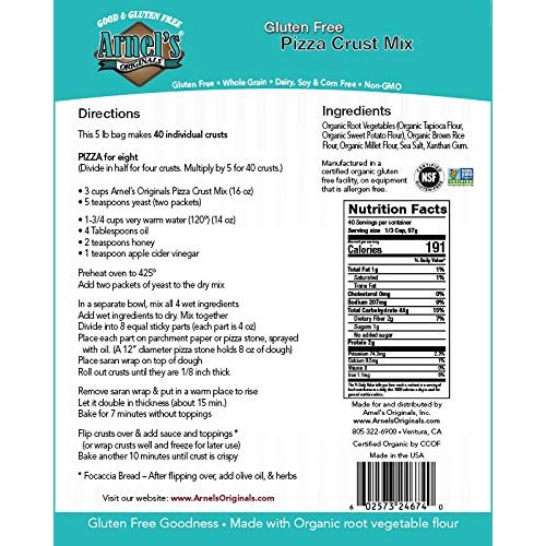 Pizza Crust Mix, Organic, Vegan, Allergy Friendly, Kosher, Non-Gmo