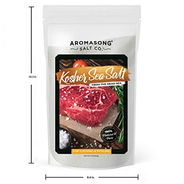 Aromasong 100% Natural Sea Salt Bulk Food Grade 19 Lb, Kosher Sa