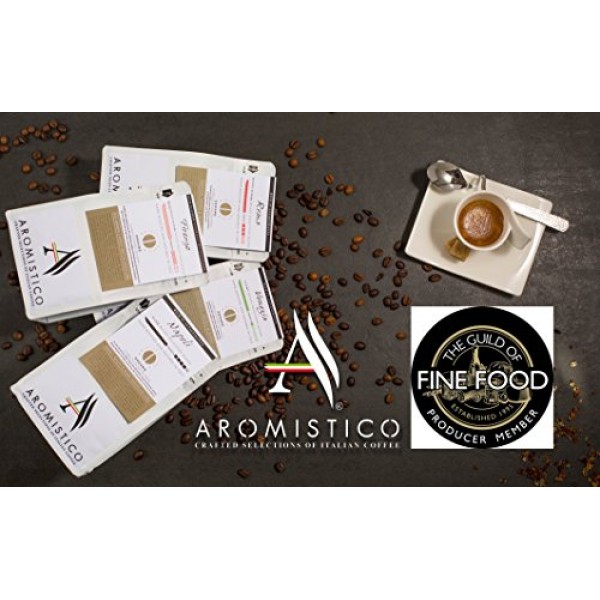 Aromistico | Italian Dark Roast Ground Gourmet Coffee Blend, Ric...