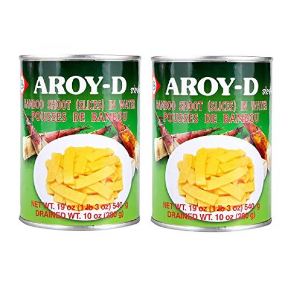 Aroy-D Bamboo Shoot Slices In Water 19Oz, 2 Pack