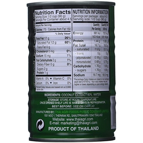 Aroy-D Coconut Milk 14 Oz Can Pack Of 6