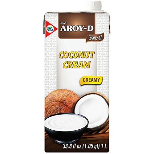 Aroy-D Pure Coconut Cream In Bpa-Free Carton With Easy Cap, 33.8