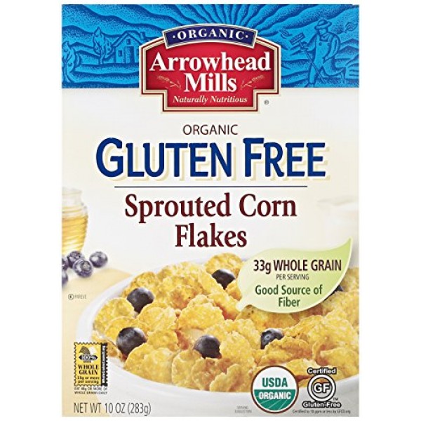 Arrowhead Mills Organic Gluten Free Sprouted Corn Flakes, 10 Oz