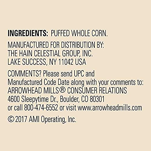 Arrowhead Mills Cereal, Puffed Corn, 6 Ounce Pack Of 12