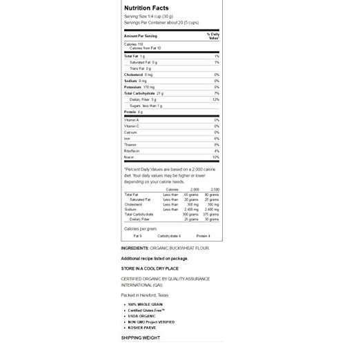 Arrowhead Mills Flour Buckwheat Organic, 22 Oz