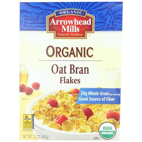 Arrowhead Mills Organic Cereal, Oat Bran Flakes, 12 Oz. Pack Of 4