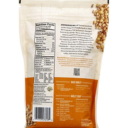 Arrowhead Mills Organic Pearled Barley, 28 Oz. Bag Pack Of 6,