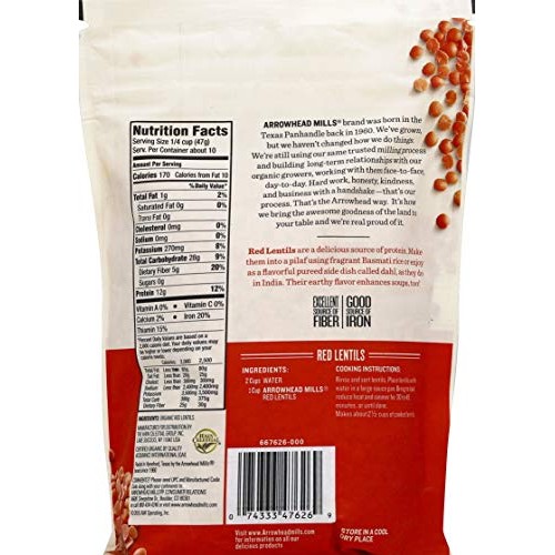 Arrowhead Mills Organic Red Lentils, 16 Oz Packaging May Vary