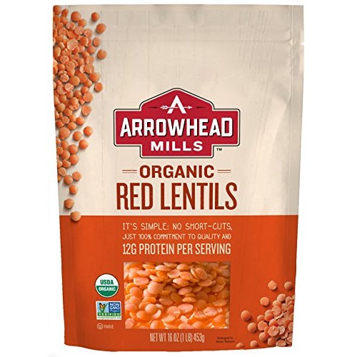 Arrowhead Mills Organic Red Lentils, 16 Oz. Bag Pack Of 6