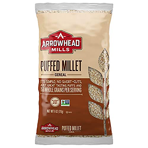 Arrowhead Mills Puffed Millet Cereal, 6 Ounce Bag Pack Of 12
