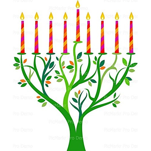 8 Round - Hanukkah Menorah Religious - Edible Cake/Cupcake Part