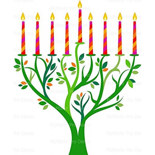 8 Round - Hanukkah Menorah Religious - Edible Cake/Cupcake Part...